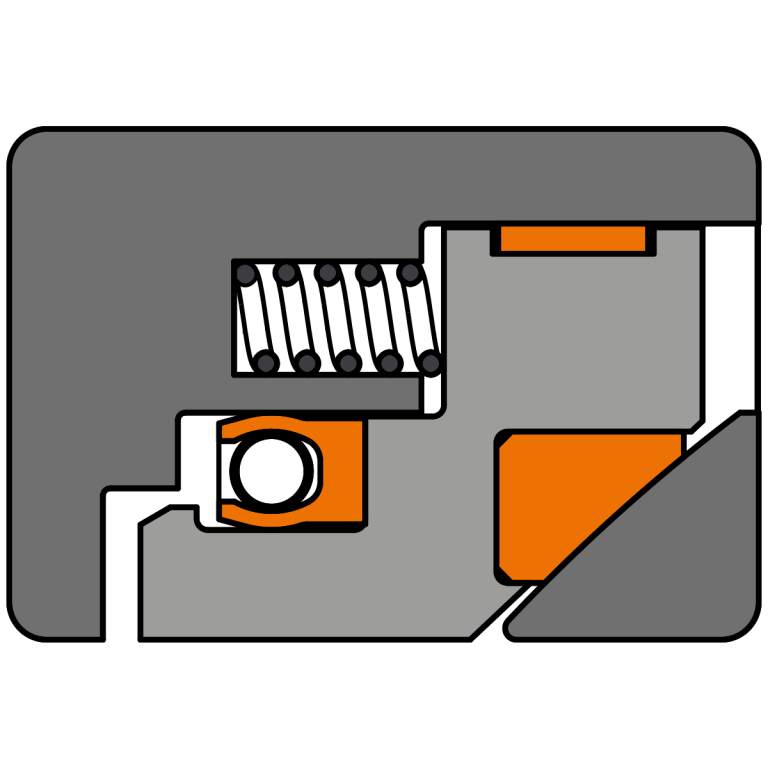 Typische Anordnung in einem Kugelhahn